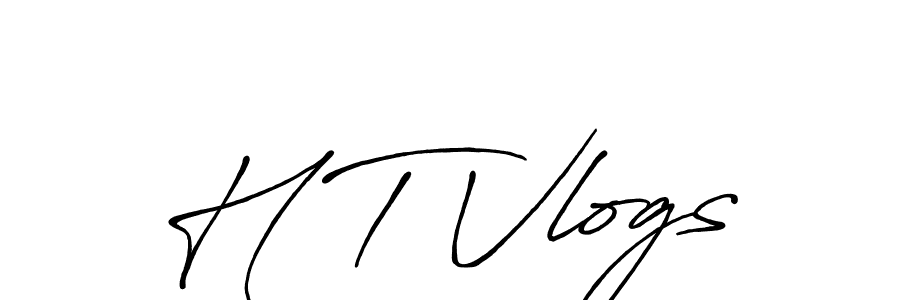 How to make H T Vlogs signature? Antro_Vectra_Bolder is a professional autograph style. Create handwritten signature for H T Vlogs name. H T Vlogs signature style 7 images and pictures png