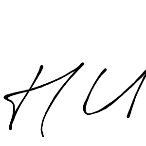 The best way (Antro_Vectra_Bolder) to make a short signature is to pick only two or three words in your name. The name H U include a total of six letters. For converting this name. H U signature style 7 images and pictures png