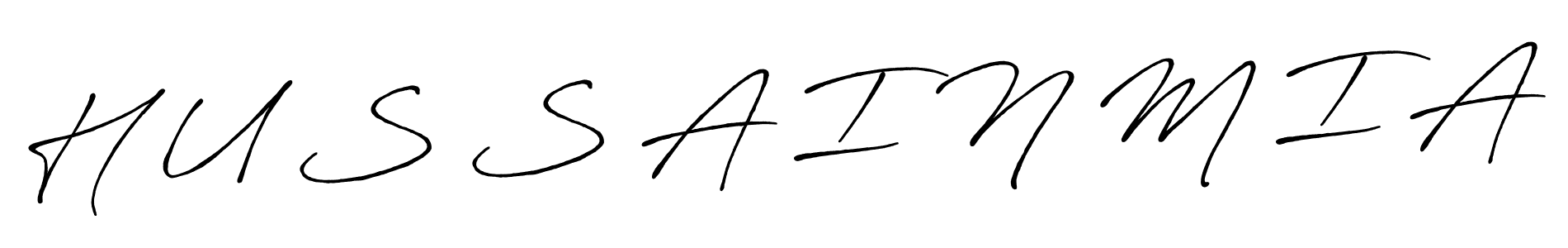 How to make H U S S A I N M I A signature? Antro_Vectra_Bolder is a professional autograph style. Create handwritten signature for H U S S A I N M I A name. H U S S A I N M I A signature style 7 images and pictures png