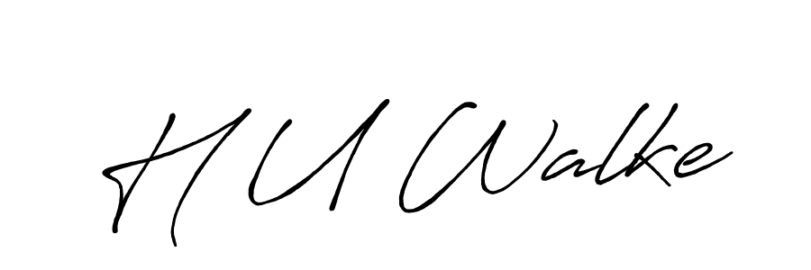 How to make H U Walke name signature. Use Antro_Vectra_Bolder style for creating short signs online. This is the latest handwritten sign. H U Walke signature style 7 images and pictures png