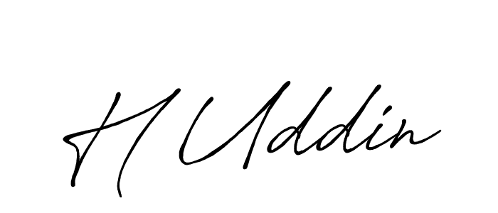 How to make H Uddin name signature. Use Antro_Vectra_Bolder style for creating short signs online. This is the latest handwritten sign. H Uddin signature style 7 images and pictures png