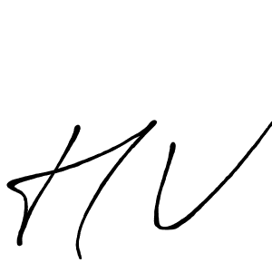 Use a signature maker to create a handwritten signature online. With this signature software, you can design (Antro_Vectra_Bolder) your own signature for name H V. H V signature style 7 images and pictures png