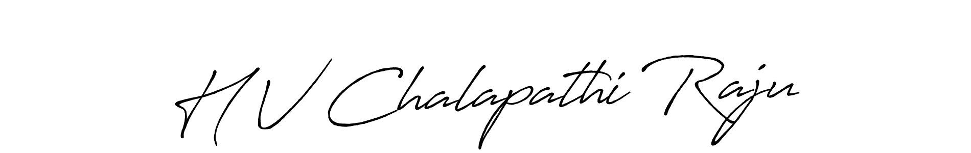 How to make H V Chalapathi Raju name signature. Use Antro_Vectra_Bolder style for creating short signs online. This is the latest handwritten sign. H V Chalapathi Raju signature style 7 images and pictures png