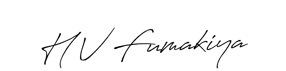 Design your own signature with our free online signature maker. With this signature software, you can create a handwritten (Antro_Vectra_Bolder) signature for name H V Fumakiya. H V Fumakiya signature style 7 images and pictures png