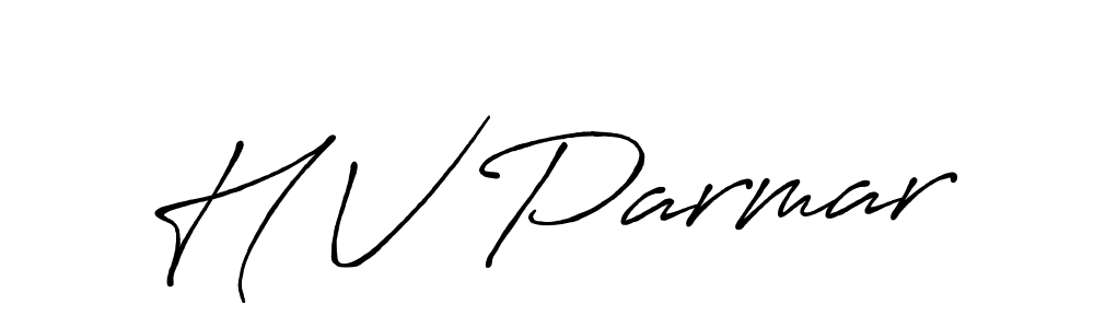 Antro_Vectra_Bolder is a professional signature style that is perfect for those who want to add a touch of class to their signature. It is also a great choice for those who want to make their signature more unique. Get H V Parmar name to fancy signature for free. H V Parmar signature style 7 images and pictures png