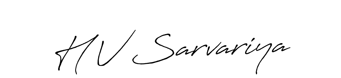 Create a beautiful signature design for name H V Sarvariya. With this signature (Antro_Vectra_Bolder) fonts, you can make a handwritten signature for free. H V Sarvariya signature style 7 images and pictures png
