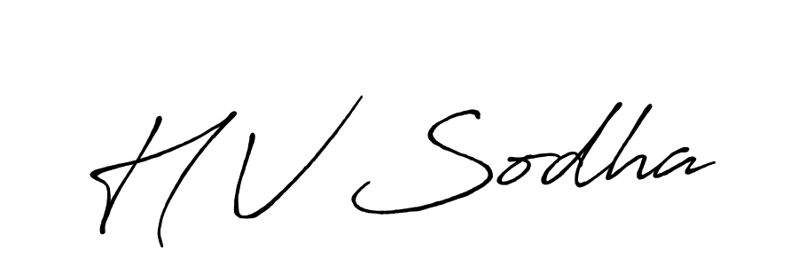 How to make H V Sodha name signature. Use Antro_Vectra_Bolder style for creating short signs online. This is the latest handwritten sign. H V Sodha signature style 7 images and pictures png