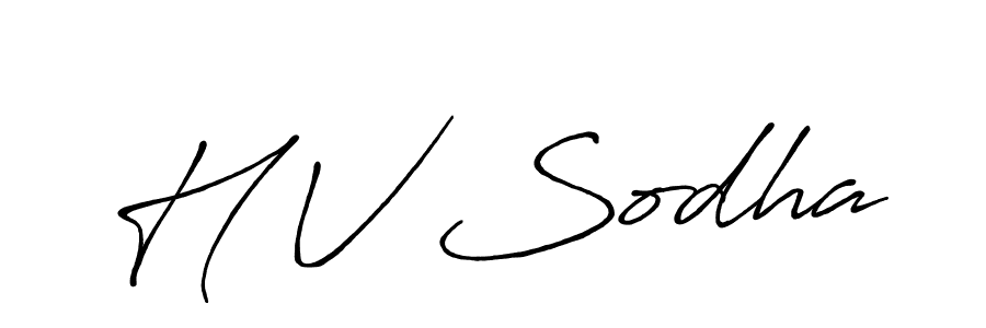 How to make H V Sodha name signature. Use Antro_Vectra_Bolder style for creating short signs online. This is the latest handwritten sign. H V Sodha signature style 7 images and pictures png