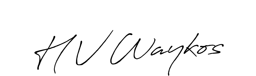 You should practise on your own different ways (Antro_Vectra_Bolder) to write your name (H V Waykos) in signature. don't let someone else do it for you. H V Waykos signature style 7 images and pictures png