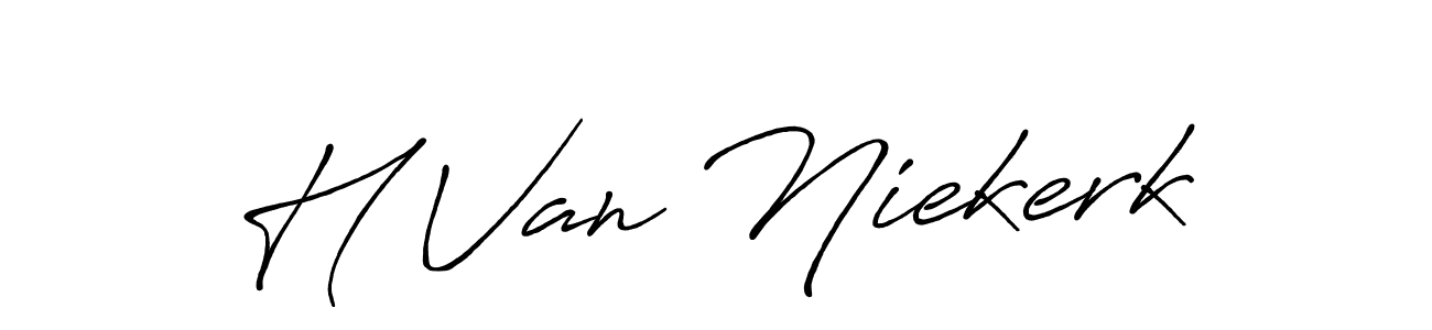 Use a signature maker to create a handwritten signature online. With this signature software, you can design (Antro_Vectra_Bolder) your own signature for name H Van Niekerk. H Van Niekerk signature style 7 images and pictures png