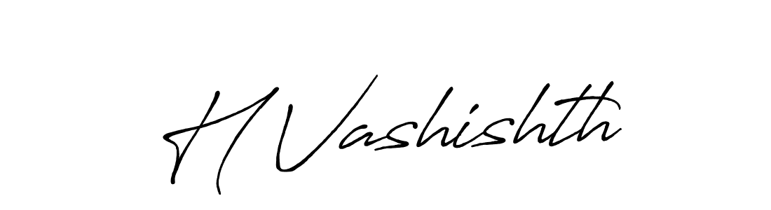 Make a beautiful signature design for name H Vashishth. With this signature (Antro_Vectra_Bolder) style, you can create a handwritten signature for free. H Vashishth signature style 7 images and pictures png