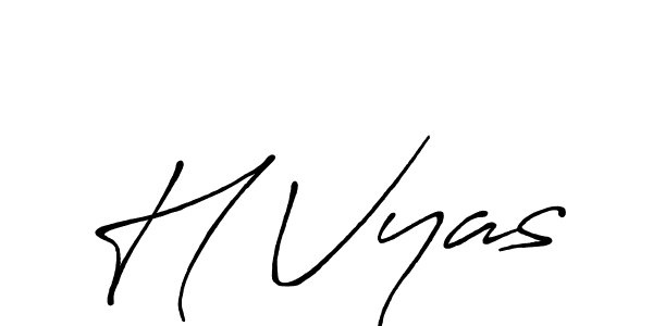 How to make H Vyas name signature. Use Antro_Vectra_Bolder style for creating short signs online. This is the latest handwritten sign. H Vyas signature style 7 images and pictures png