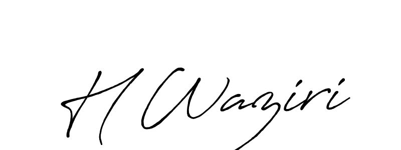 Create a beautiful signature design for name H Waziri. With this signature (Antro_Vectra_Bolder) fonts, you can make a handwritten signature for free. H Waziri signature style 7 images and pictures png