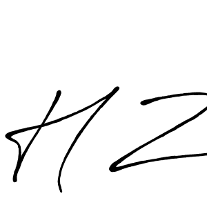 Make a beautiful signature design for name H Z. With this signature (Antro_Vectra_Bolder) style, you can create a handwritten signature for free. H Z signature style 7 images and pictures png