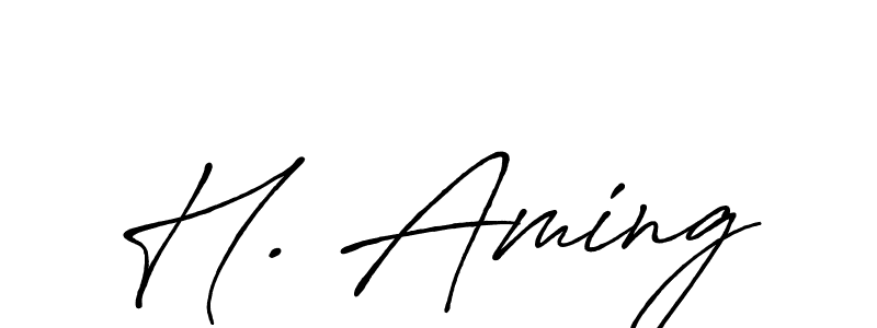 Create a beautiful signature design for name H. Aming. With this signature (Antro_Vectra_Bolder) fonts, you can make a handwritten signature for free. H. Aming signature style 7 images and pictures png