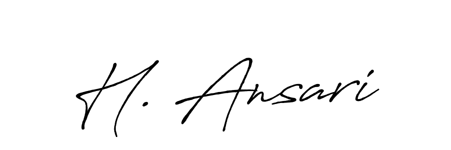 The best way (Antro_Vectra_Bolder) to make a short signature is to pick only two or three words in your name. The name H. Ansari include a total of six letters. For converting this name. H. Ansari signature style 7 images and pictures png