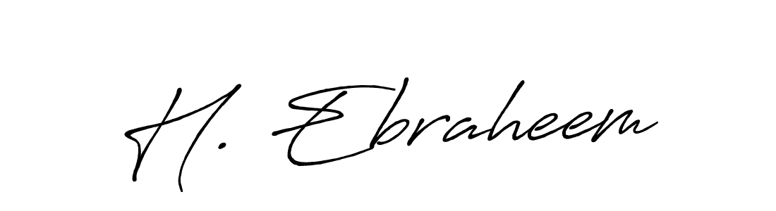 if you are searching for the best signature style for your name H. Ebraheem. so please give up your signature search. here we have designed multiple signature styles  using Antro_Vectra_Bolder. H. Ebraheem signature style 7 images and pictures png