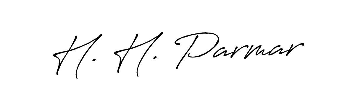 H. H. Parmar stylish signature style. Best Handwritten Sign (Antro_Vectra_Bolder) for my name. Handwritten Signature Collection Ideas for my name H. H. Parmar. H. H. Parmar signature style 7 images and pictures png