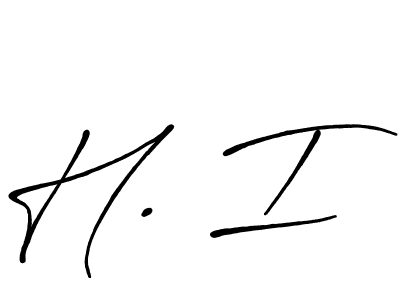 H. I stylish signature style. Best Handwritten Sign (Antro_Vectra_Bolder) for my name. Handwritten Signature Collection Ideas for my name H. I. H. I signature style 7 images and pictures png