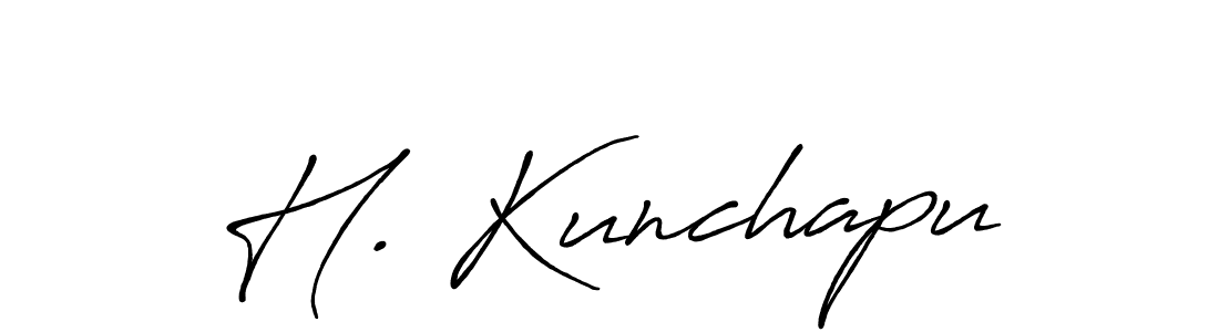 This is the best signature style for the H. Kunchapu name. Also you like these signature font (Antro_Vectra_Bolder). Mix name signature. H. Kunchapu signature style 7 images and pictures png