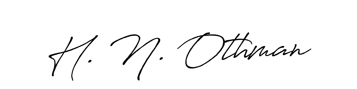 The best way (Antro_Vectra_Bolder) to make a short signature is to pick only two or three words in your name. The name H. N. Othman include a total of six letters. For converting this name. H. N. Othman signature style 7 images and pictures png