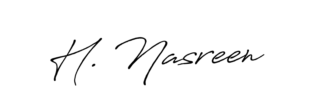 Use a signature maker to create a handwritten signature online. With this signature software, you can design (Antro_Vectra_Bolder) your own signature for name H. Nasreen. H. Nasreen signature style 7 images and pictures png