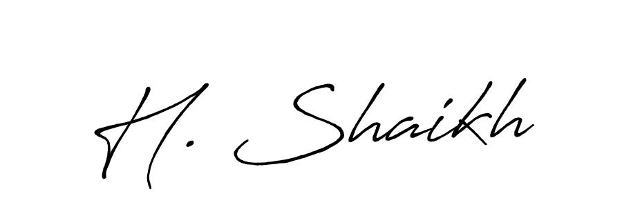 Make a beautiful signature design for name H. Shaikh. With this signature (Antro_Vectra_Bolder) style, you can create a handwritten signature for free. H. Shaikh signature style 7 images and pictures png