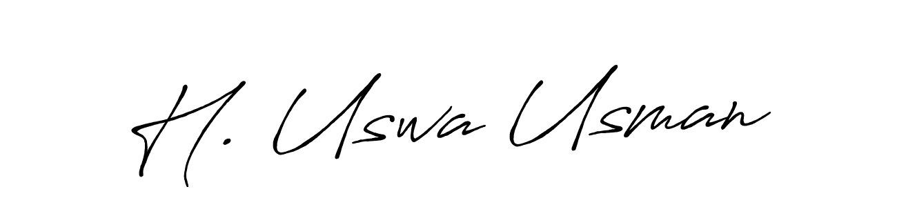 How to make H. Uswa Usman name signature. Use Antro_Vectra_Bolder style for creating short signs online. This is the latest handwritten sign. H. Uswa Usman signature style 7 images and pictures png