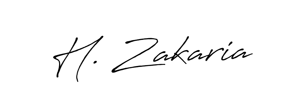 Use a signature maker to create a handwritten signature online. With this signature software, you can design (Antro_Vectra_Bolder) your own signature for name H. Zakaria. H. Zakaria signature style 7 images and pictures png