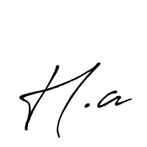 Make a beautiful signature design for name H.a. With this signature (Antro_Vectra_Bolder) style, you can create a handwritten signature for free. H.a signature style 7 images and pictures png