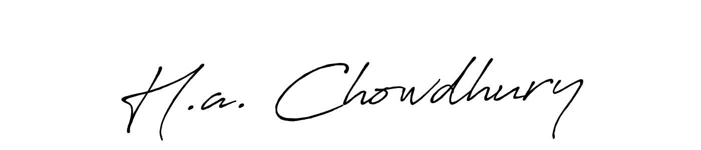 How to make H.a. Chowdhury name signature. Use Antro_Vectra_Bolder style for creating short signs online. This is the latest handwritten sign. H.a. Chowdhury signature style 7 images and pictures png