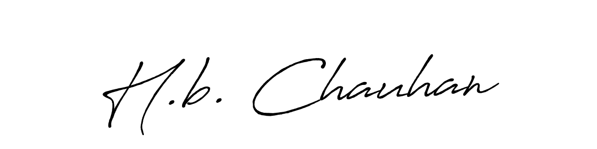 The best way (Antro_Vectra_Bolder) to make a short signature is to pick only two or three words in your name. The name H.b. Chauhan include a total of six letters. For converting this name. H.b. Chauhan signature style 7 images and pictures png