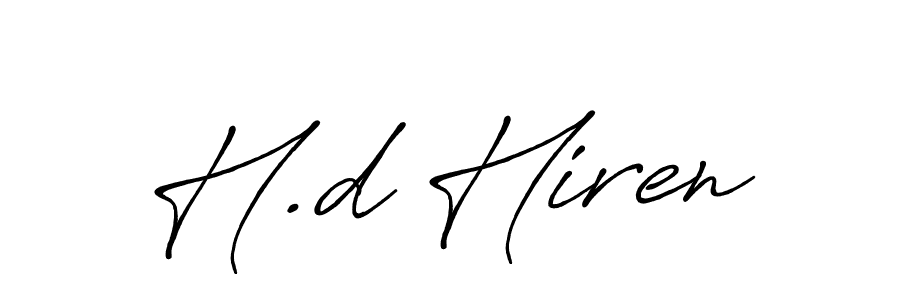 Use a signature maker to create a handwritten signature online. With this signature software, you can design (Antro_Vectra_Bolder) your own signature for name H.d Hiren. H.d Hiren signature style 7 images and pictures png