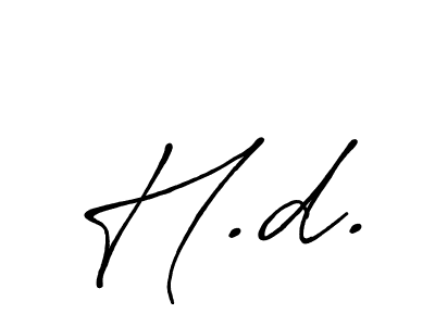 Design your own signature with our free online signature maker. With this signature software, you can create a handwritten (Antro_Vectra_Bolder) signature for name H.d.. H.d. signature style 7 images and pictures png