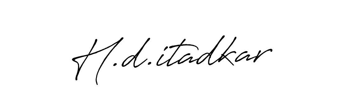 How to make H.d.itadkar name signature. Use Antro_Vectra_Bolder style for creating short signs online. This is the latest handwritten sign. H.d.itadkar signature style 7 images and pictures png