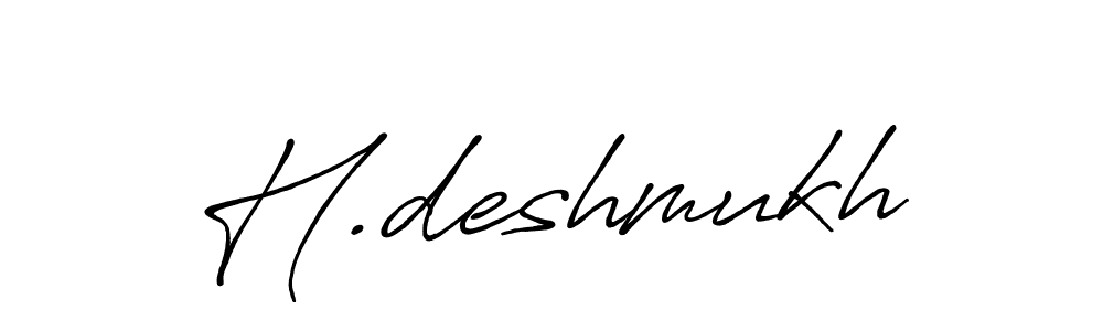Create a beautiful signature design for name H.deshmukh. With this signature (Antro_Vectra_Bolder) fonts, you can make a handwritten signature for free. H.deshmukh signature style 7 images and pictures png