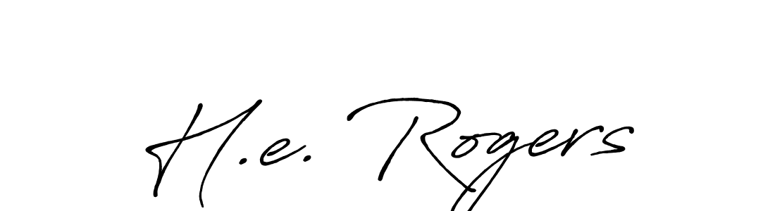 The best way (Antro_Vectra_Bolder) to make a short signature is to pick only two or three words in your name. The name H.e. Rogers include a total of six letters. For converting this name. H.e. Rogers signature style 7 images and pictures png