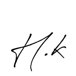 Create a beautiful signature design for name H.k. With this signature (Antro_Vectra_Bolder) fonts, you can make a handwritten signature for free. H.k signature style 7 images and pictures png