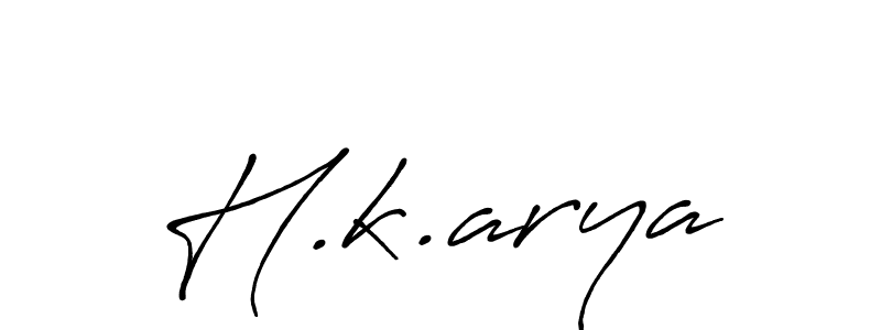 How to make H.k.arya name signature. Use Antro_Vectra_Bolder style for creating short signs online. This is the latest handwritten sign. H.k.arya signature style 7 images and pictures png