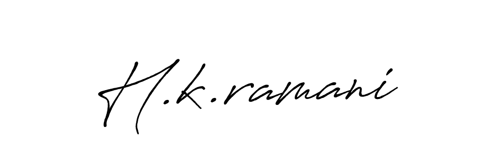 The best way (Antro_Vectra_Bolder) to make a short signature is to pick only two or three words in your name. The name H.k.ramani include a total of six letters. For converting this name. H.k.ramani signature style 7 images and pictures png