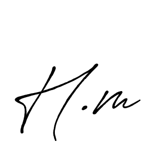 The best way (Antro_Vectra_Bolder) to make a short signature is to pick only two or three words in your name. The name H.m include a total of six letters. For converting this name. H.m signature style 7 images and pictures png