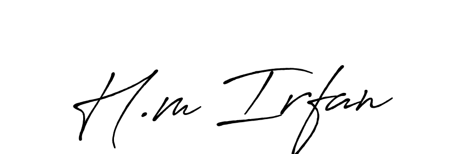 H.m Irfan stylish signature style. Best Handwritten Sign (Antro_Vectra_Bolder) for my name. Handwritten Signature Collection Ideas for my name H.m Irfan. H.m Irfan signature style 7 images and pictures png