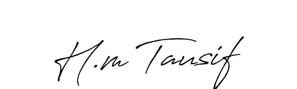 Design your own signature with our free online signature maker. With this signature software, you can create a handwritten (Antro_Vectra_Bolder) signature for name H.m Tausif. H.m Tausif signature style 7 images and pictures png