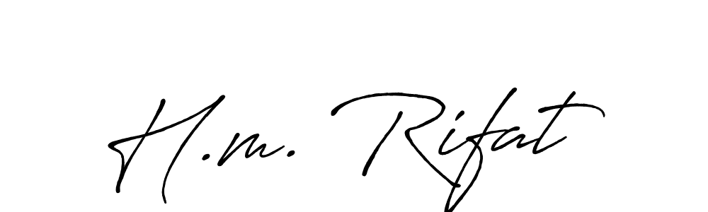 Make a beautiful signature design for name H.m. Rifat. With this signature (Antro_Vectra_Bolder) style, you can create a handwritten signature for free. H.m. Rifat signature style 7 images and pictures png