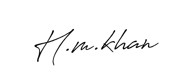 Also we have H.m.khan name is the best signature style. Create professional handwritten signature collection using Antro_Vectra_Bolder autograph style. H.m.khan signature style 7 images and pictures png