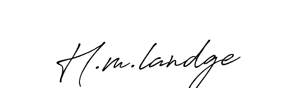 How to make H.m.landge signature? Antro_Vectra_Bolder is a professional autograph style. Create handwritten signature for H.m.landge name. H.m.landge signature style 7 images and pictures png