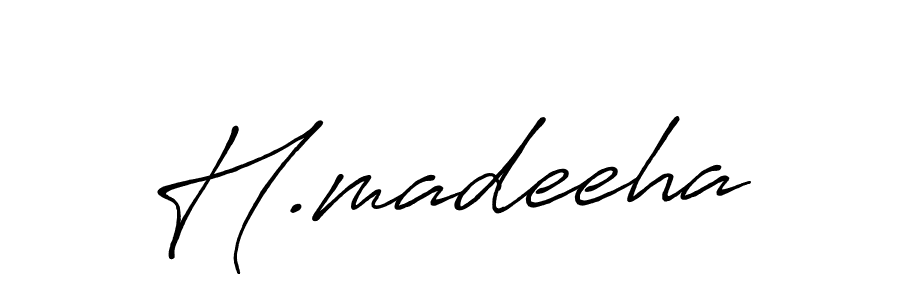 Use a signature maker to create a handwritten signature online. With this signature software, you can design (Antro_Vectra_Bolder) your own signature for name H.madeeha. H.madeeha signature style 7 images and pictures png