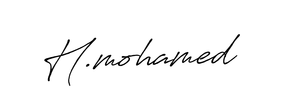 How to make H.mohamed name signature. Use Antro_Vectra_Bolder style for creating short signs online. This is the latest handwritten sign. H.mohamed signature style 7 images and pictures png