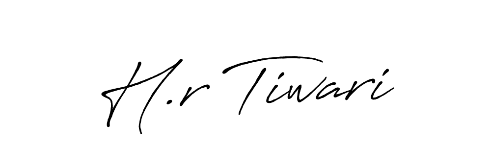 How to make H.r Tiwari name signature. Use Antro_Vectra_Bolder style for creating short signs online. This is the latest handwritten sign. H.r Tiwari signature style 7 images and pictures png