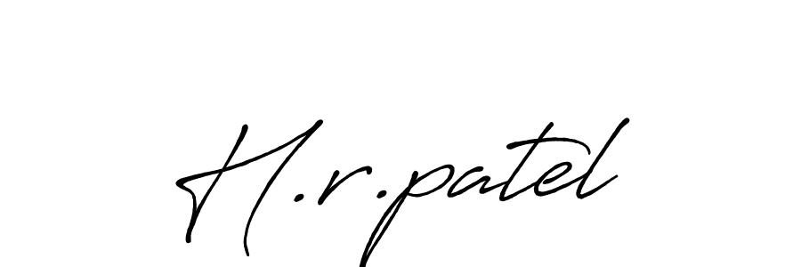 Use a signature maker to create a handwritten signature online. With this signature software, you can design (Antro_Vectra_Bolder) your own signature for name H.r.patel. H.r.patel signature style 7 images and pictures png